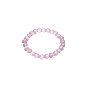 Pink Cats Eye Bracelet (man-made stone) - 8mm