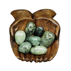 Prehnite with Black Tourmaline Tumbled Stone – Protection, Intuition & Heart‑Centered Healing - Heavenly Crystals Online