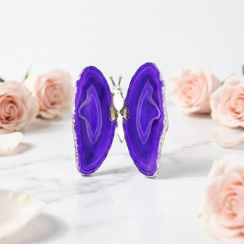 Purple Agate Butterfly – Calming Energy, Balance & Natural Stone Carving - Heavenly Crystals Online