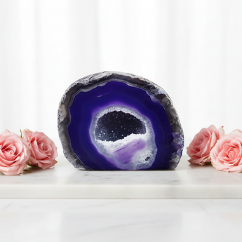 Purple Agate Cave (362g) – Calming, Protective & Soft Ambient Energy - Heavenly Crystals Online