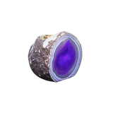 Purple Agate Cave Candle Holder with Tealight Candle (910g) – Calm, Protection & Ambient Glow - Heavenly Crystals Online