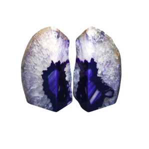 Purple Agate Crystal Bookends (1.438 kg) Natural Agate Pair - Heavenly Crystals Online