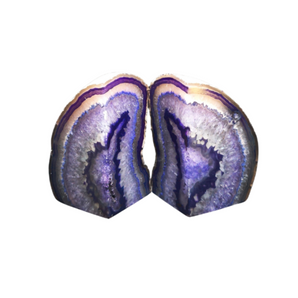 Purple Agate Crystal Bookends (1.614 kg) Natural Agate Pair  - Heavenly Crystals Online