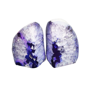 Purple Agate Crystal Bookends (1.633 kg) Natural Agate Pair - Heavenly Crystals Online