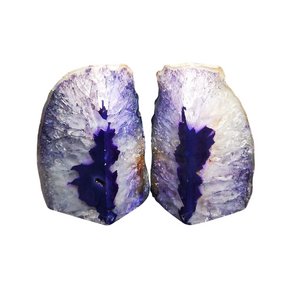 Purple Agate Crystal Bookends (1.659 kg) Natural Agate Pair - Heavenly Crystals Online