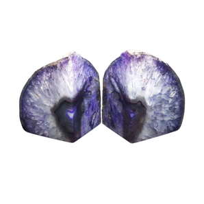 Purple Agate Crystal Bookends (2.426 kg) Natural Agate Pair - Heavenly Crystals Online
