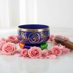 Purple Brass Singing Bowl 12.5cm – Crown Chakra Sound Healing Bowl for Spirituality & Meditation - Heavenly Crystals Online