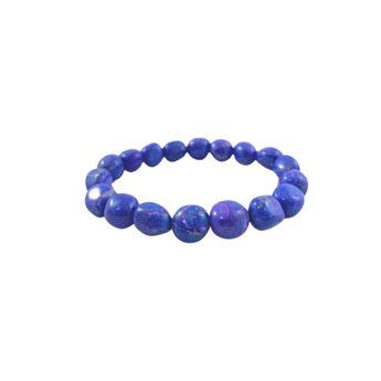 Purple Dyed Howlite Nugget Bracelet (12mm) Peace, Clarity & Crown Chakra Support - Heavenly Crystals Online