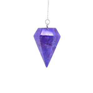 Purple Dyed Howlite Pendulum with Velvet Pouch - Calm, Clarity & Intuition - Heavenly Crystals Online