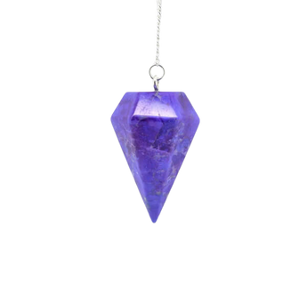 Purple Dyed Howlite Pendulum with Velvet Pouch - Calm, Clarity & Intuition - Heavenly Crystals Online