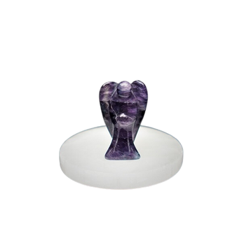 Purple Fluorite Angel (50mm) – Hand‑Carved Guardian for Intuition, Clarity & Spiritual Protection - Heavenly Crystals Online