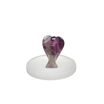 Purple Fluorite Angel (50mm) – Hand‑Carved Guardian for Intuition, Clarity & Spiritual Protection - Heavenly Crystals Online