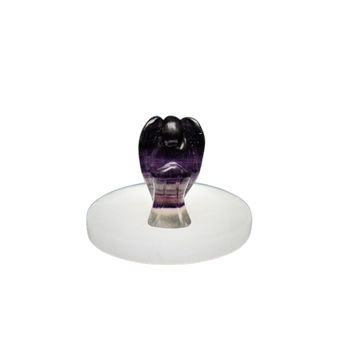Purple Fluorite Angel (50mm) – Hand‑Carved Guardian for Intuition, Clarity & Spiritual Protection - Heavenly Crystals Online