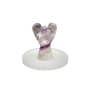 Purple Fluorite Angel (58mm) – Hand‑Carved Guardian for Intuition, Clarity & Spiritual Protection - Heavenly Crystals Online