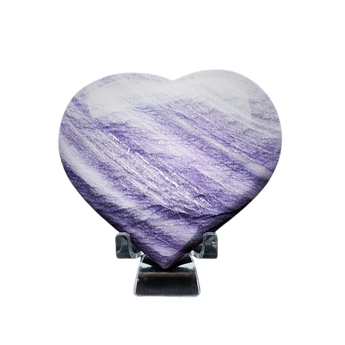 Purple Silky Fluorite Heart with Stand (335g) – Intuition, Calm & Higher Clarity - Heavenly Crystals Online