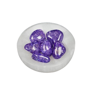 Purple Crackle Quartz Tumbled Stones