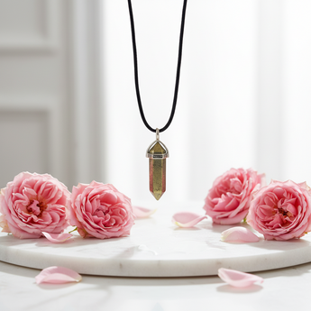 Pyrite Double Terminated Pendant with Black Cord – Protection, Confidence & Manifestation - Heavenly Crystals Online
