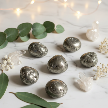 Pyrite Tumbled Stones - Confidence, Protection & Abundance Energy - Heavenly Crystals Online