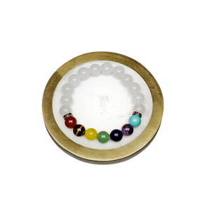 Quartz 7 Chakra Bracelet (10mm) Energy Balance, Alignment & Healing - Heavenly Crystals Online