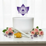 Quartz Crystal Singing Bowl – Third Eye Chakra Sound Healing Bowl for Awareness, Intuition & Inner Vision - Heavenly Crystals Online