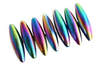 Rainbow Aura Hematite Magnetic Bullet Tumbled Stone – Protection, Grounding & High‑Vibration Energy - Heavenly Crystals Online