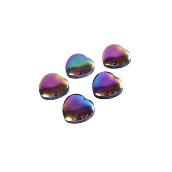 Rainbow Aura Magnetic Heart Hematite Tumbled Stone - Protection, Grounding & High‑Vibration Energy - Heavenly Crystals Online