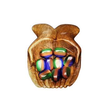 Rainbow Cat’s Eye Tumbled Stone (Man‑Made) – Joy, Positivity & Energy Flow - Heavenly Crystals Online