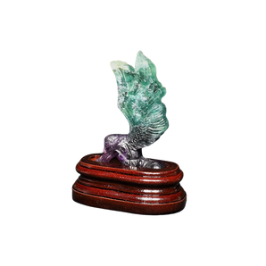 Rainbow Fluorite Angel on wooden stand (290g) – Clarity, Focus & Emotional Balance - Heavenly Crystals Online