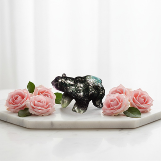 Rainbow Fluorite Bear (256g) – Clarity, Focus & Emotional Balance - Heavenly Crystals Online