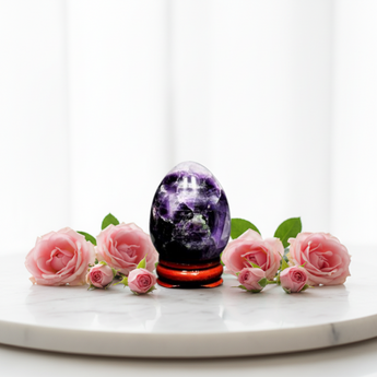 Rainbow Fluorite Egg (108g) - Genius Stone of Intuition & Peace - Heavenly Crystals Online