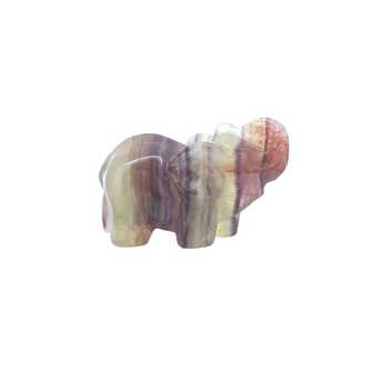 Rainbow Fluorite Elephant (100g) – Clarity, Intuition & Aura‑Balancing Energy - Heavenly Crystals Online