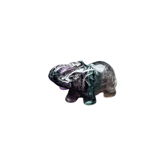 Rainbow Fluorite Elephant (51g) – Clarity, Intuition & Aura‑Balancing Energy - Heavenly Crystals Online