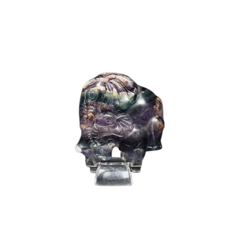 Rainbow Fluorite Elephant (59g) – Clarity, Intuition & Aura‑Balancing Energy - Heavenly Crystals Online