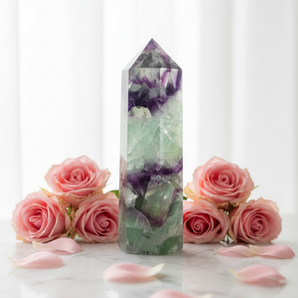 Rainbow Fluorite Generator Point (426g) – Clarity, Calm, Focus & Intuitive Alignment - Heavenly Crystals Online