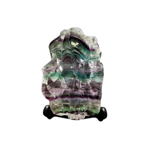 Rainbow Fluorite Slice with Stand (485g) – Natural Polished Crystal Display Piece - Heavenly Crystals Online