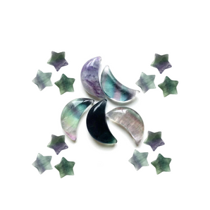 Rainbow Fluorite Stars and Moons - Heavenly Crystals Online
