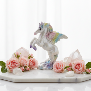 Rainbow Magical Unicorn Figurine - Enchanted Resin Decor for Wishes, Joy & Imagination - Heavenly Crystals Online