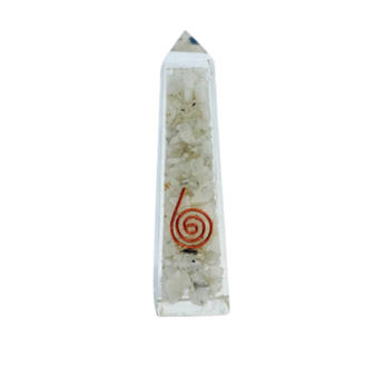 Rainbow Moonstone & Copper Orgonite Tower – Intuition, Protection & Energy Amplification - Heavenly Crystals Online