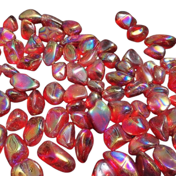 Red Aura Quartz Tumbled Stone – Passion, Vitality & Energy Activation - Heavenly Crystals Online