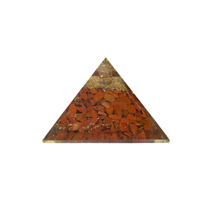 Red Jasper & Clear Quartz Orgonite Pyramid – Strength, Grounding & Energy Amplification - Heavenly Crystals Online