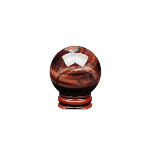 Red Tigers Eye Sphere with wooden stand - 123 grams