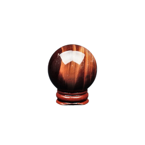 Red Tigers Eye Sphere with wooden stand - 123 grams