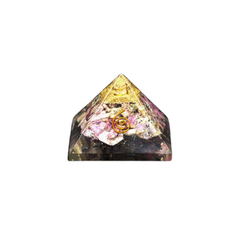 Rhodochrosite, Rhodonite & Clear Quartz Orgonite Pyramid – Emotional Healing, Self‑Love & Heart Alignment - Heavenly Crystals Online