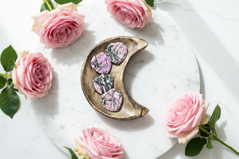 Rhodonite Heart Thumb Worry Stone – Compassion, Emotional Healing & Heart Chakra Support - Heavenly Crystals Online