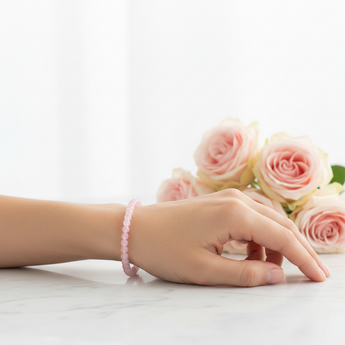 Rose Quartz Bracelet - Heart Chakra, Positivity & Emotional Healing - Heavenly Crystals Online