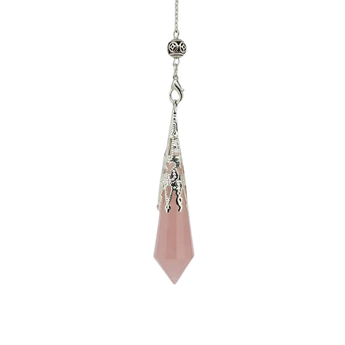 Rose Quartz Faceted Pendulum with velvet pouch – Love, Healing & Heart Chakra - Heavenly Crystals Online