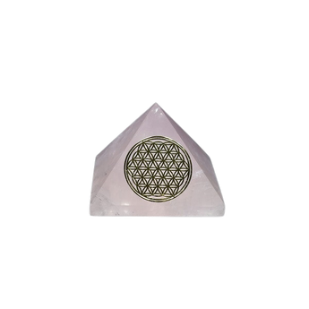 Rose Quartz Flower of Life Pyramid (174g) – Love, Compassion & Sacred Geometry Heart Healing - Heavenly Crystals Online