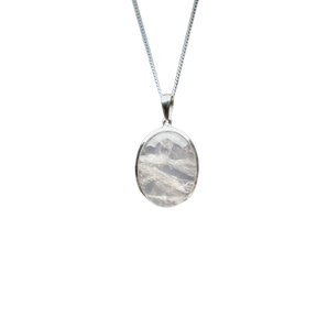 Rose Quartz Oval Pendant in 925 Sterling Silver with chain (B) Heart Chakra & Love Crystal - Heavenly Crystals Online