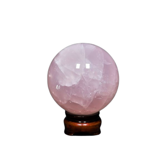 Rose Quartz Sphere with Wooden Stand (603g) – Love, Compassion & Heart Chakra Healing - Heavenly Crystals Online