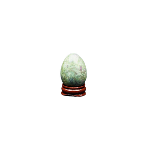 Ruby in Fuchsite Egg with Wooden Stand (68g) – The Stone of Heart Healing, Courage & Vitality - Heavenly Crystals Online